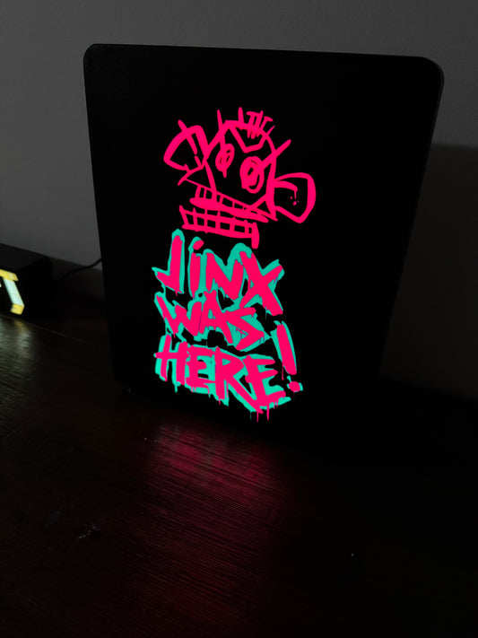 Arcane: Jinx was here graffiti- Bright light up LED Night Light