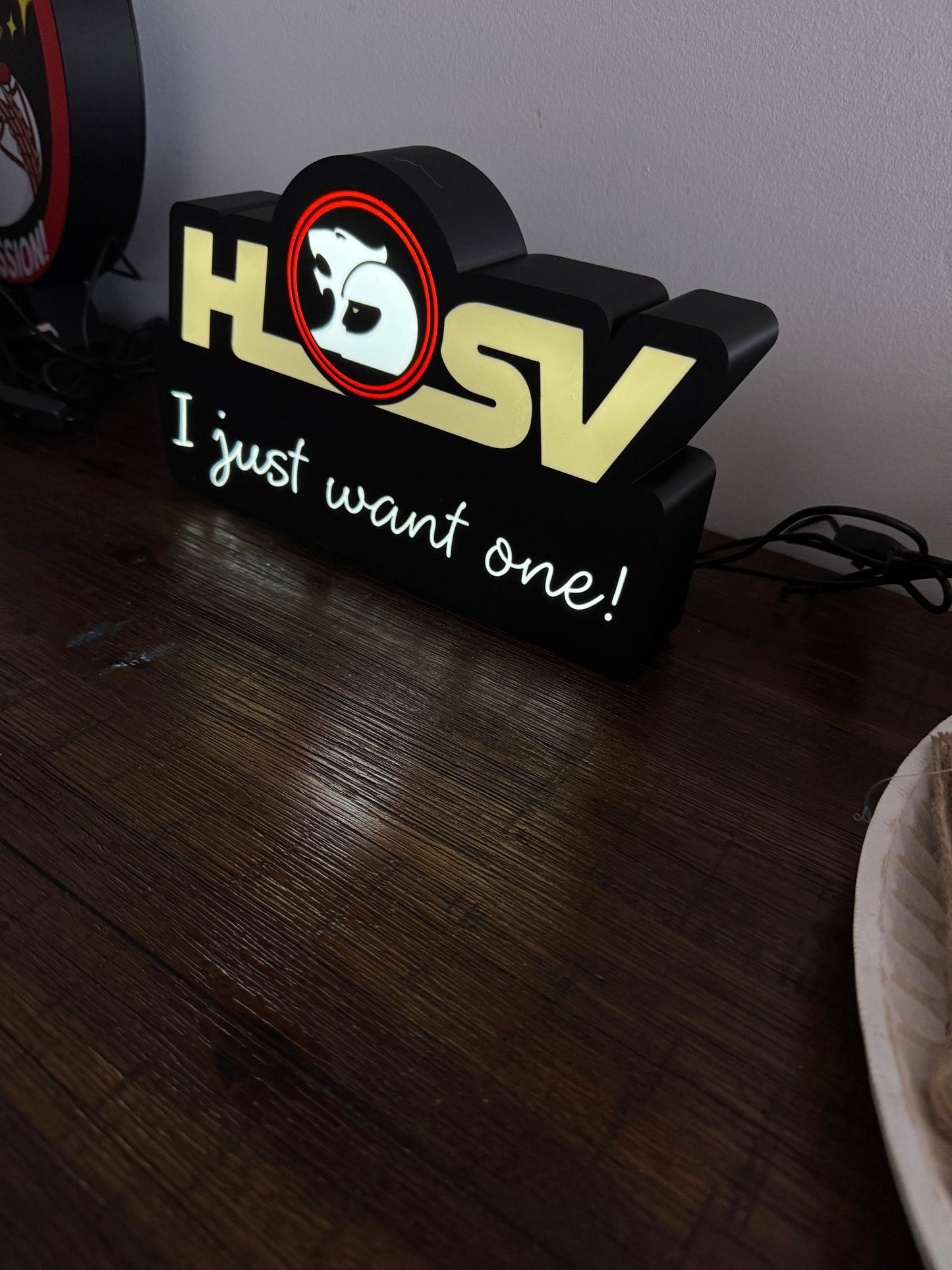 Holden HSV “I just want one” Logo - LED Light Up Display Art - USB Powered