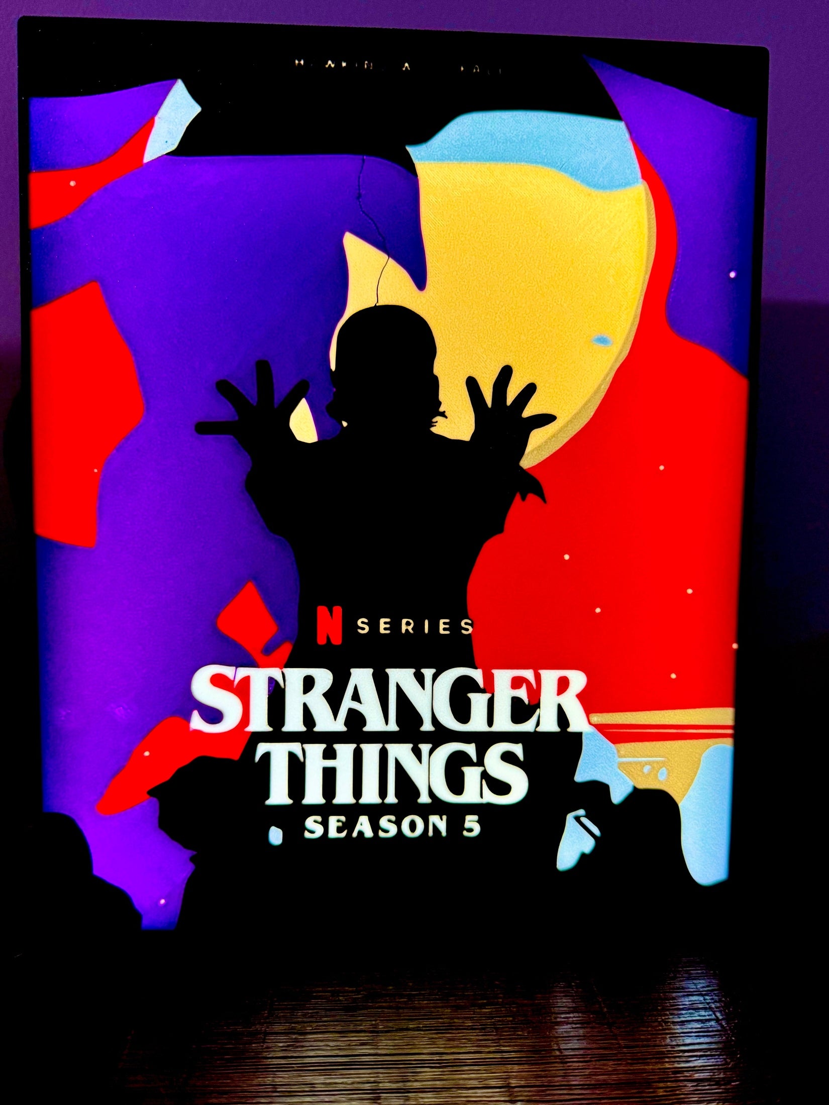 Stranger Things: Season 5 - Eleven - Fan Art LED Illuminated Wall Sign - USB Powered Display