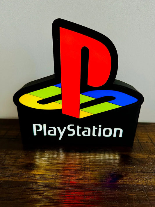 Sony Playstation Logo - Original PSX/PS1 Colours - Light Up Wall Art - USB Power - Michael's 3D World
