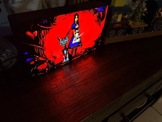 American McGee's Dark Alice & Cheshire Cat LED Light - Gothic Video Game Art - USB Powered