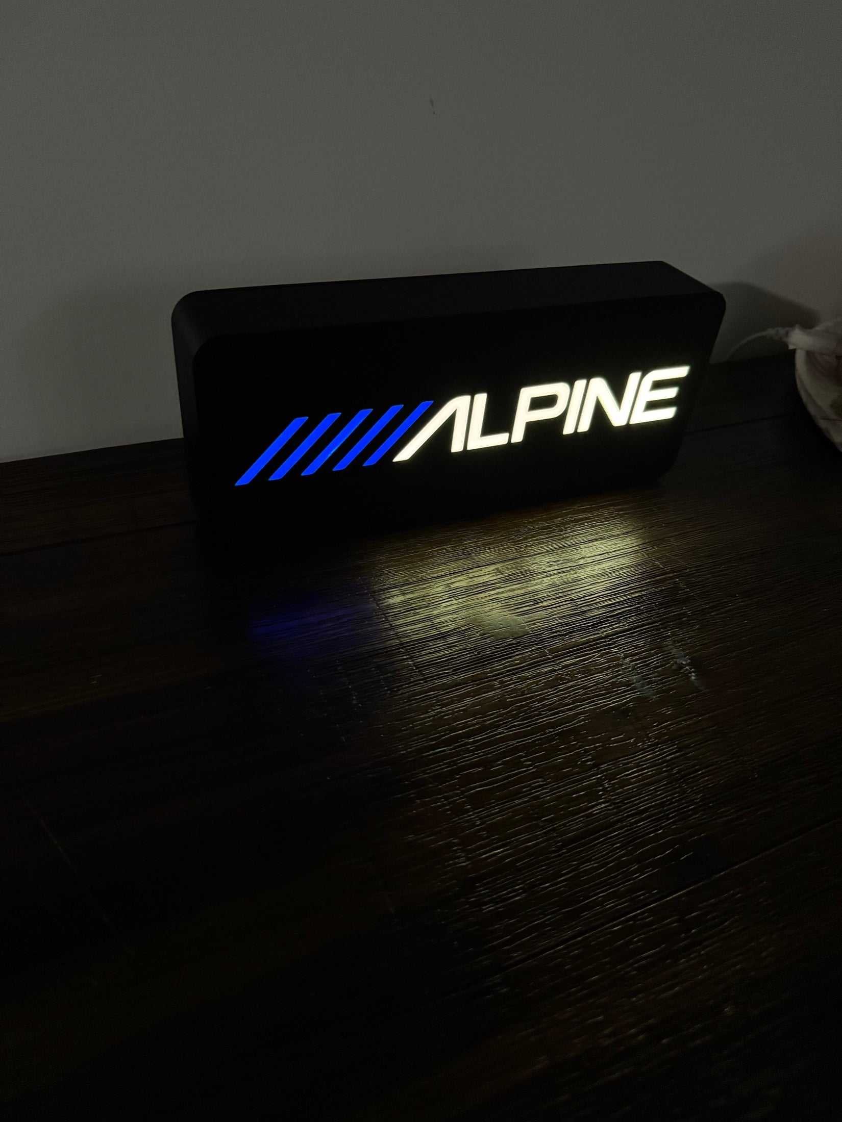 Alpine Audio Systems Blue Logo - Light Up Artwork / Illuminated Wall Art / LED Display Sign