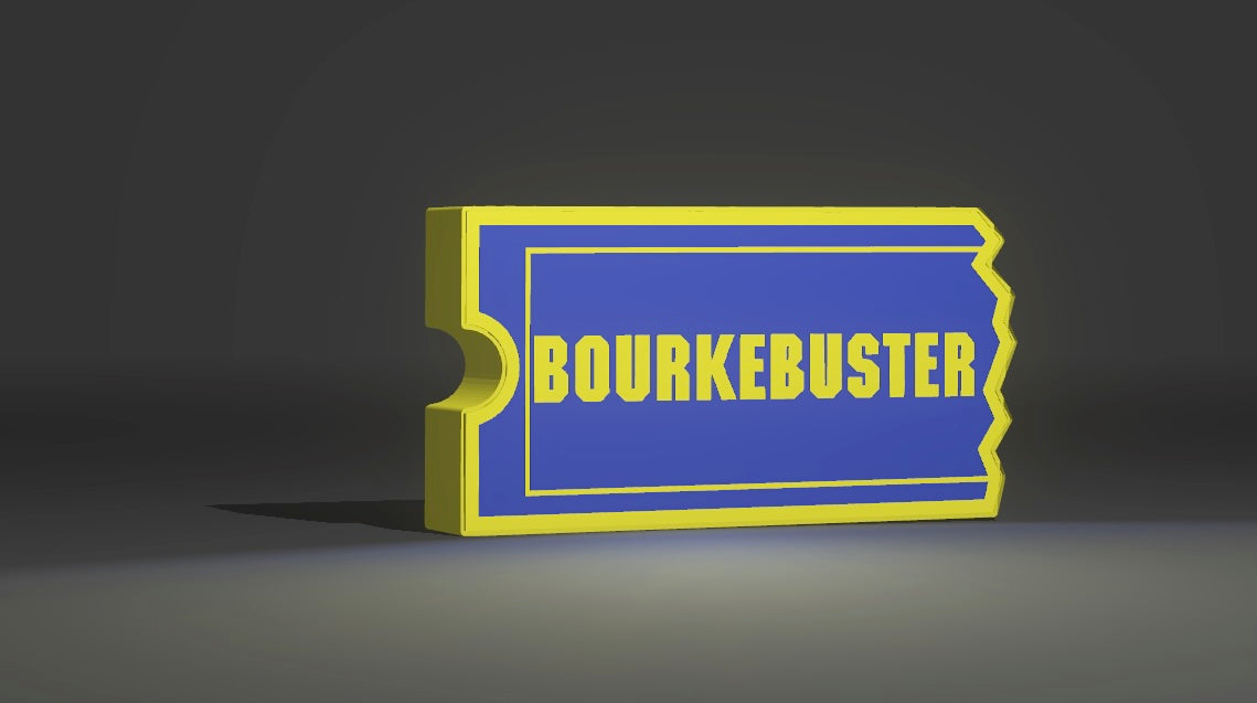 Blockbuster Custom Labelled Illuminated LED Sign, USB-Powered - Blue and Yellow Wall Art