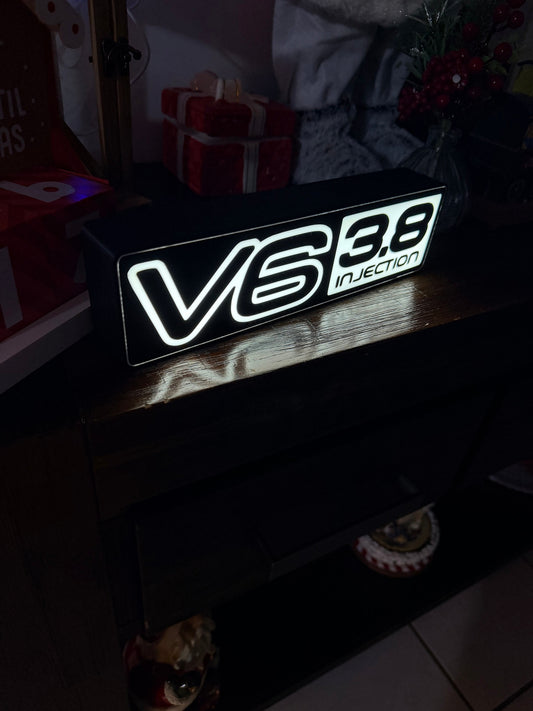 Holden VT VY V6 3.8 Injection Badge - LED Light up artwork / Illuminated Wall Art / LED Display