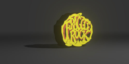 Fraggle Rock LED Light-Up Sign | Jim Henson's Fraggle Rock Logo Wall Art | Plank or Rock-Cutout Style | Retro 80s Puppet Show Night Light | Muppets Collector Gift