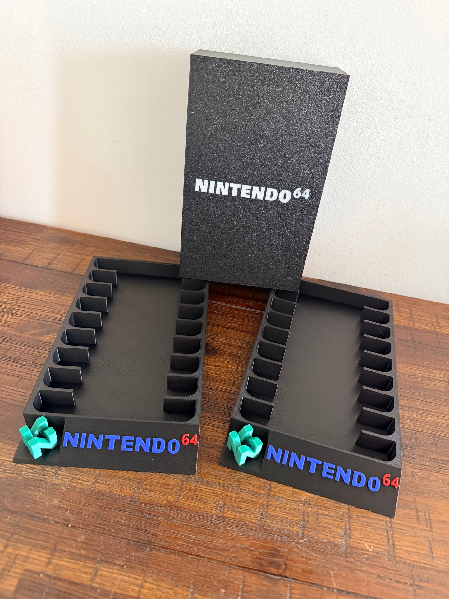 Nintendo 64 Game Holder - Holds 9 Cartridges - With 3D N64 Logo, Dust Protectors