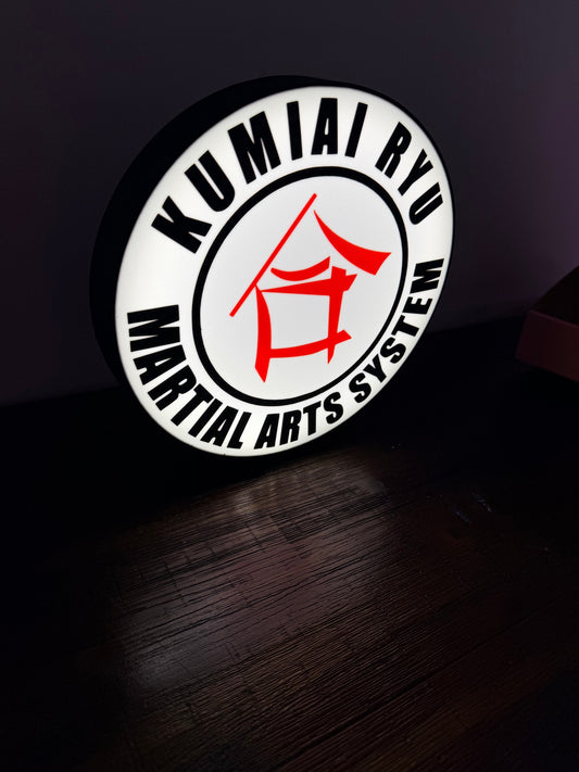 Kumiai Ryu Martial Arts System - KRMAS Logo - LED Light Up Sign / Wall Art