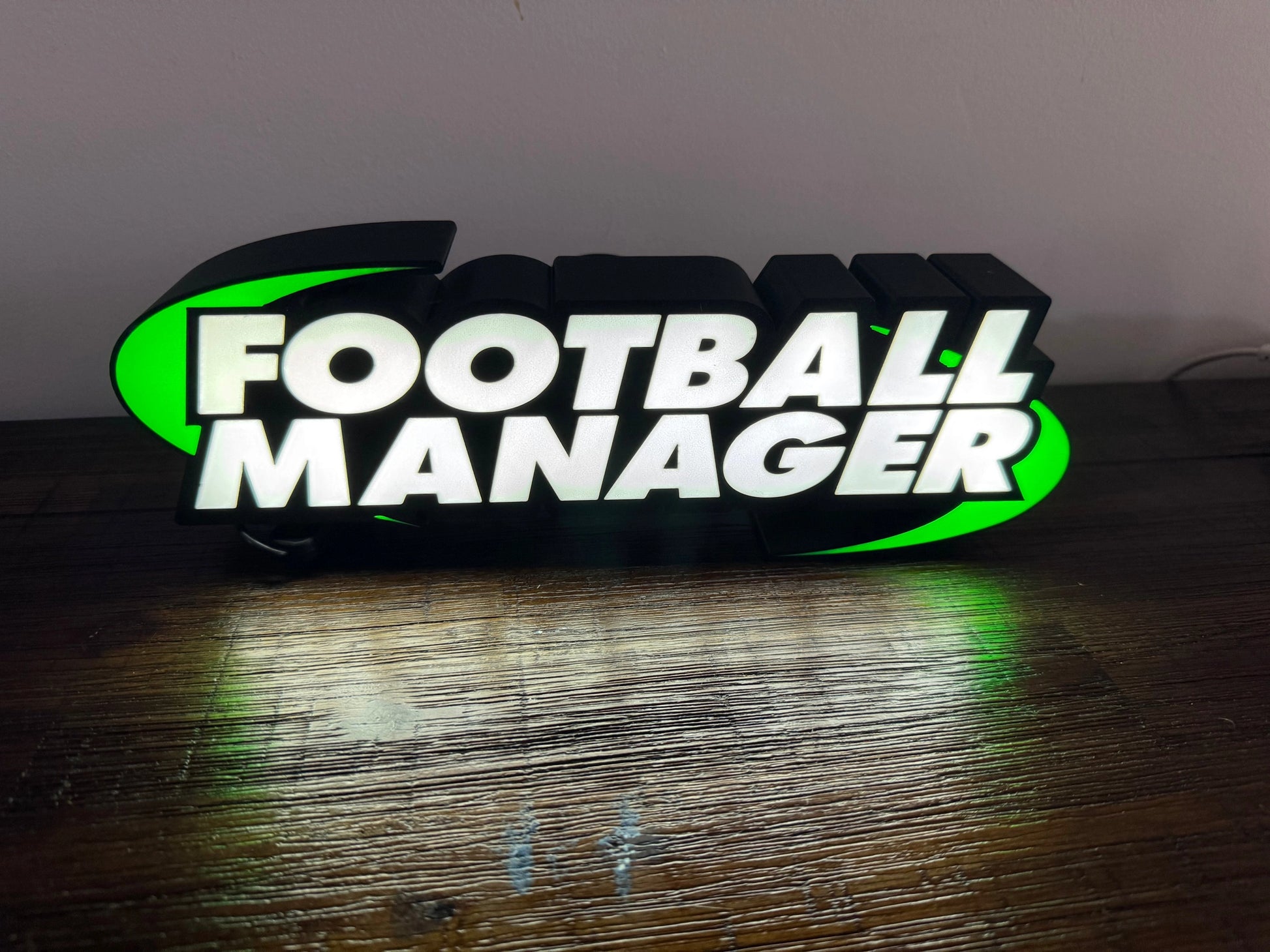 Football Manager Game Logo - Light Up Artwork / Wall Art / Sign