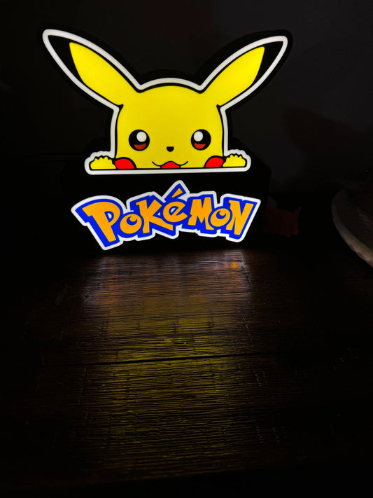 Pikachu Pokemon LED Light Up Sign - Unique Wall Art - USB Powered