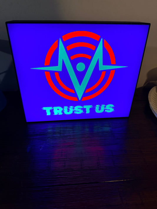 Hazbin Hotel Voxtech "Trust Us" - LED Light Up Sign - USB Powered