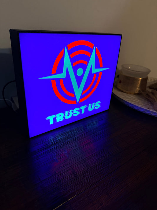 Hazbin Hotel Voxtech "Trust Us" - LED Light Up Sign - USB Powered