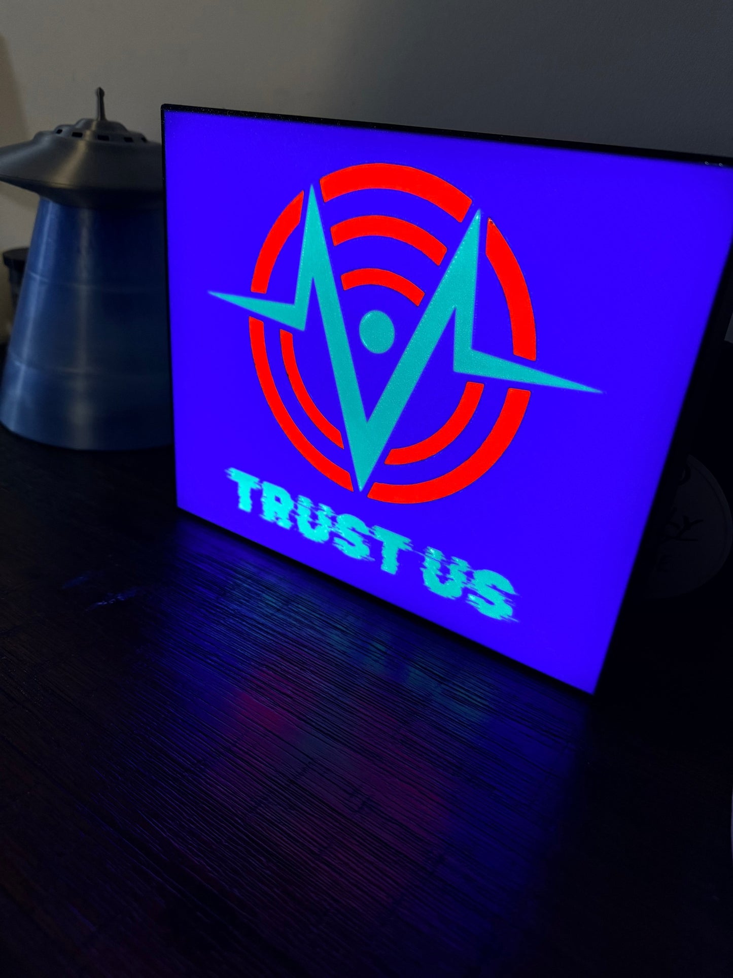 Hazbin Hotel Voxtech "Trust Us" - LED Light Up Sign - USB Powered