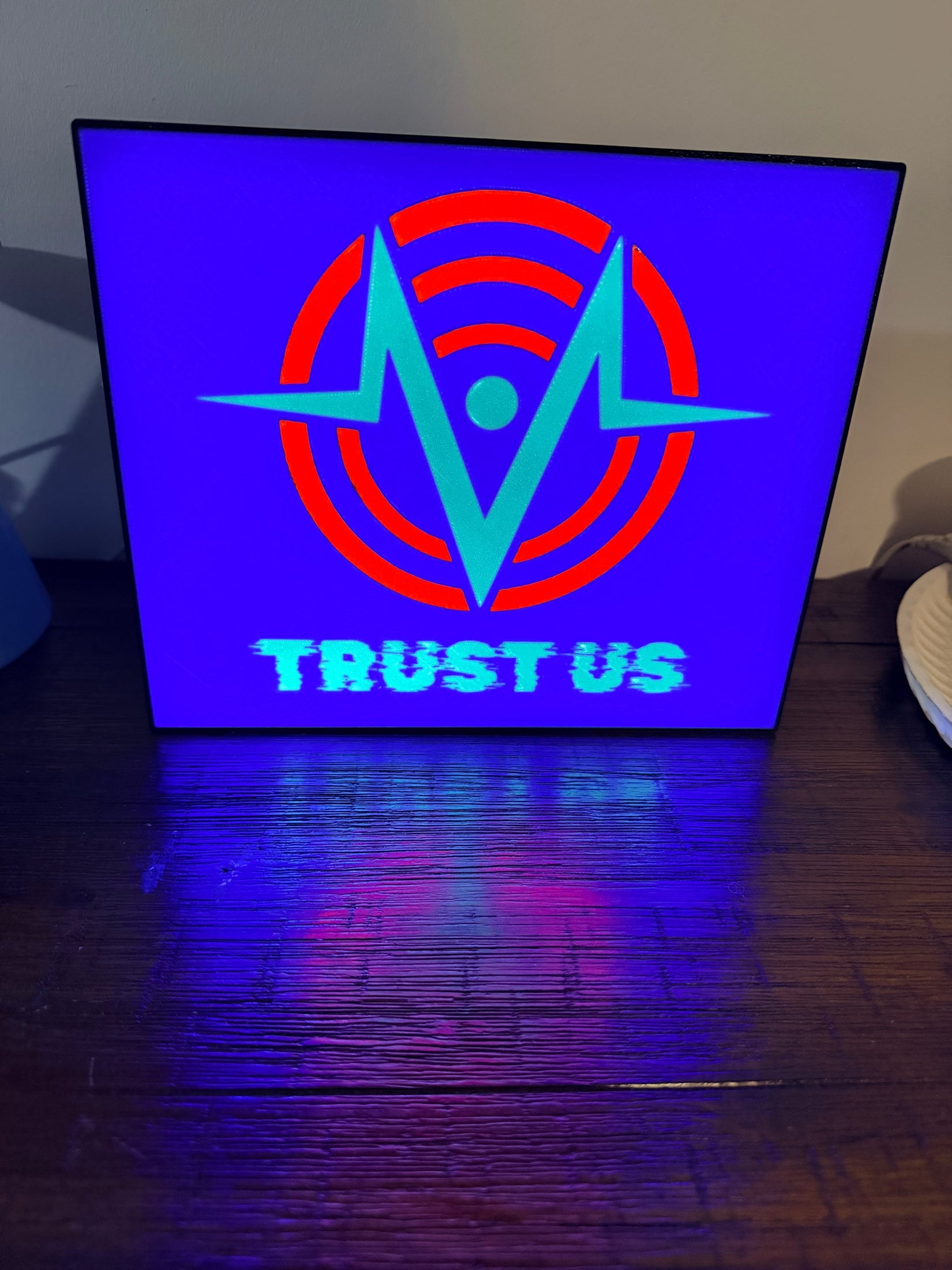 Hazbin Hotel Voxtech "Trust Us" - LED Light Up Sign - USB Powered