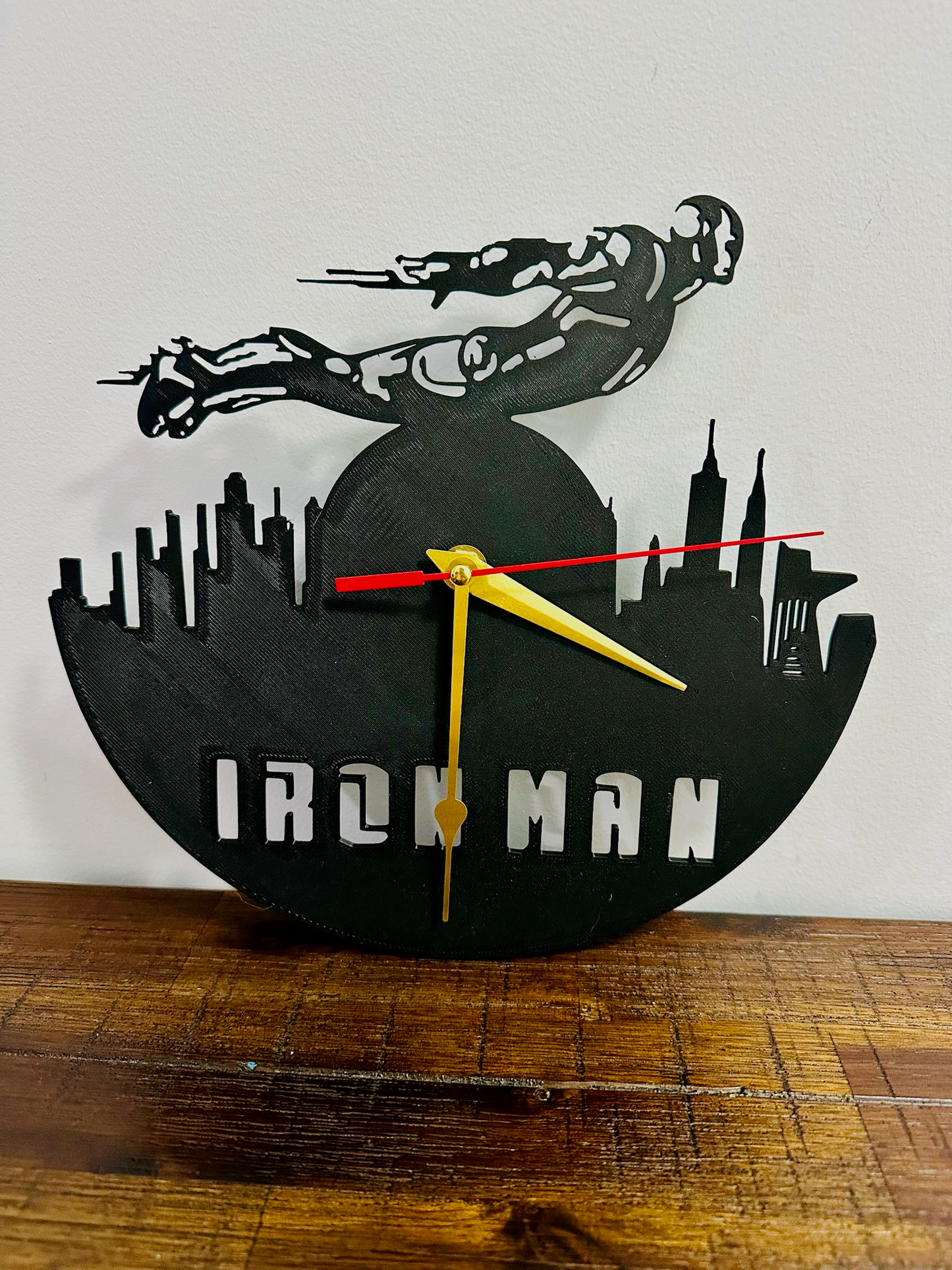 Flying Iron Man Clock - Silent Mechanism and easy to hang!