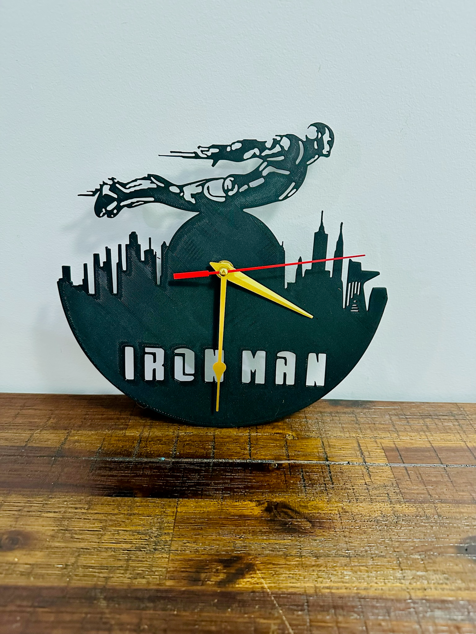 Flying Iron Man Clock - Silent Mechanism and easy to hang!