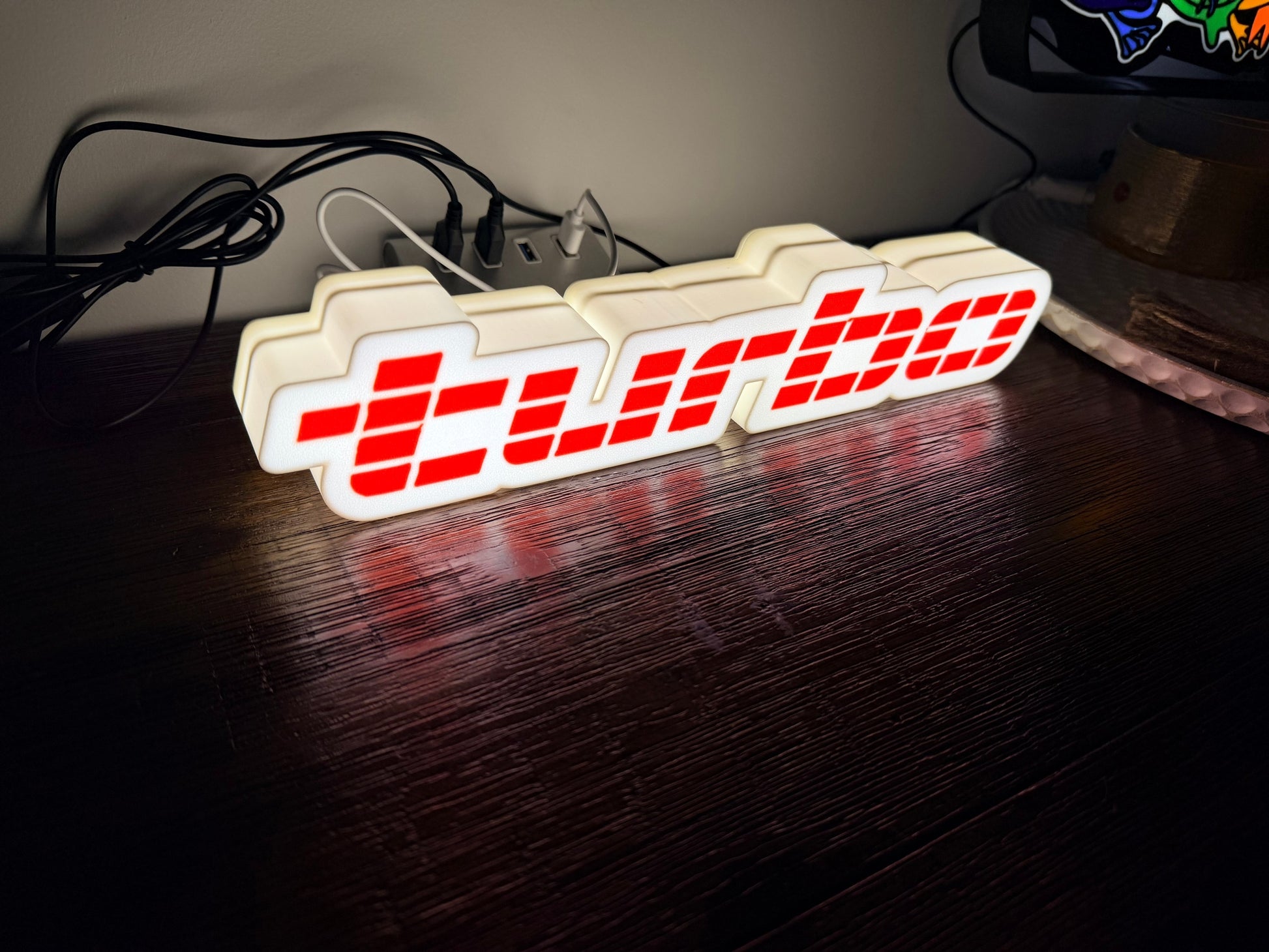 Holden VL Turbo Badge Logo - LED Light up artwork / Illuminated Wall Art / LED Sign Calais Turbo