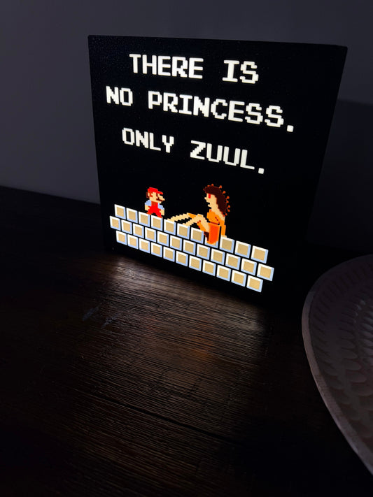 There Is No Princess Only Zuul LED Light - Ghostbusters Mario Mashup Sign