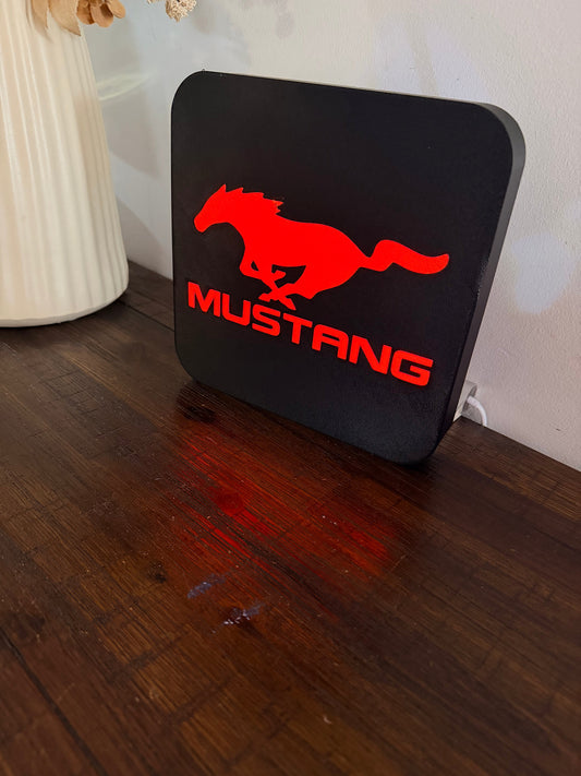 Mustang Logo - LED Light up sign - USB Powered