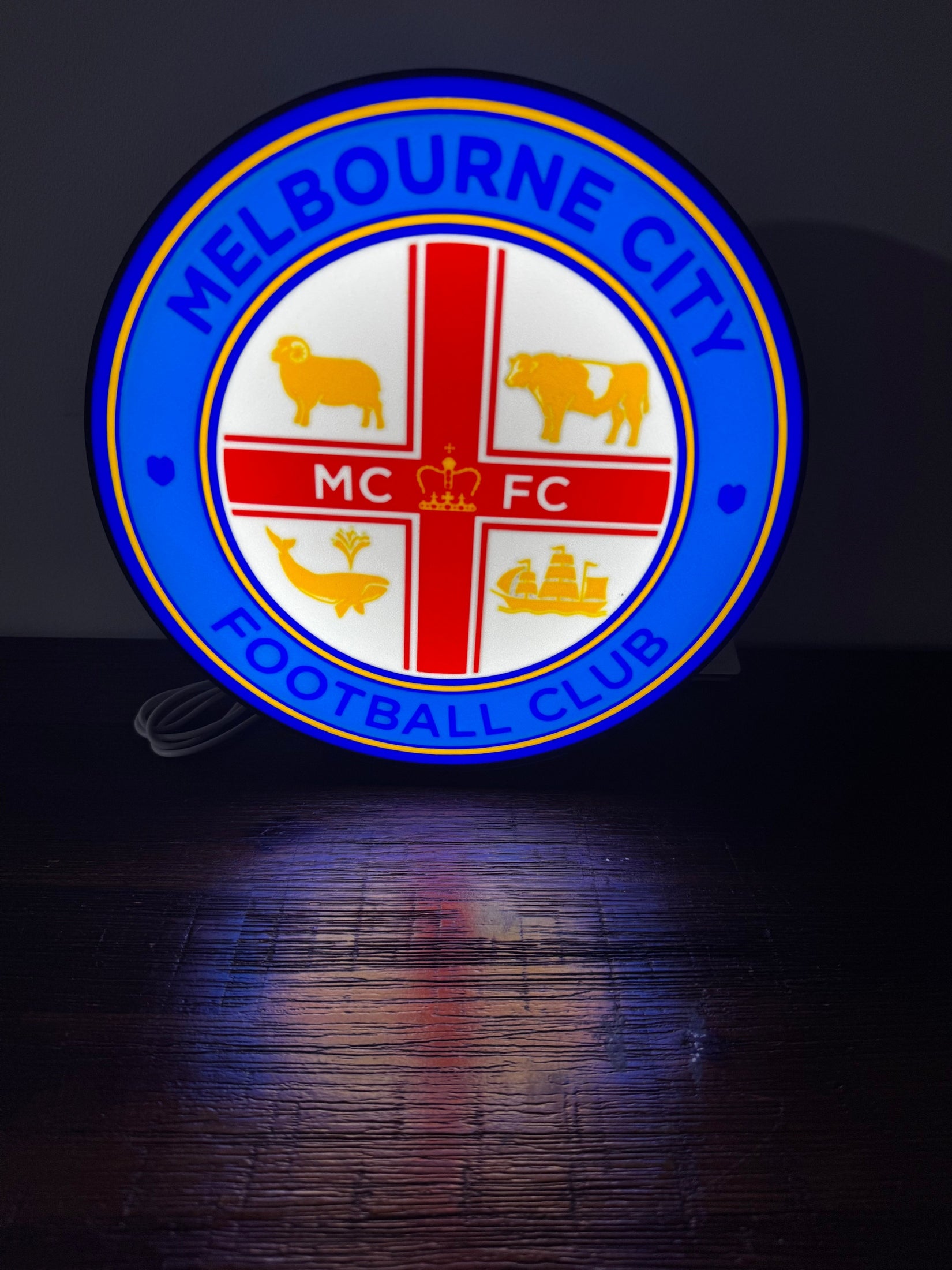 Melbourne City FC Emblem - LED Light Up Sign - USB Powered