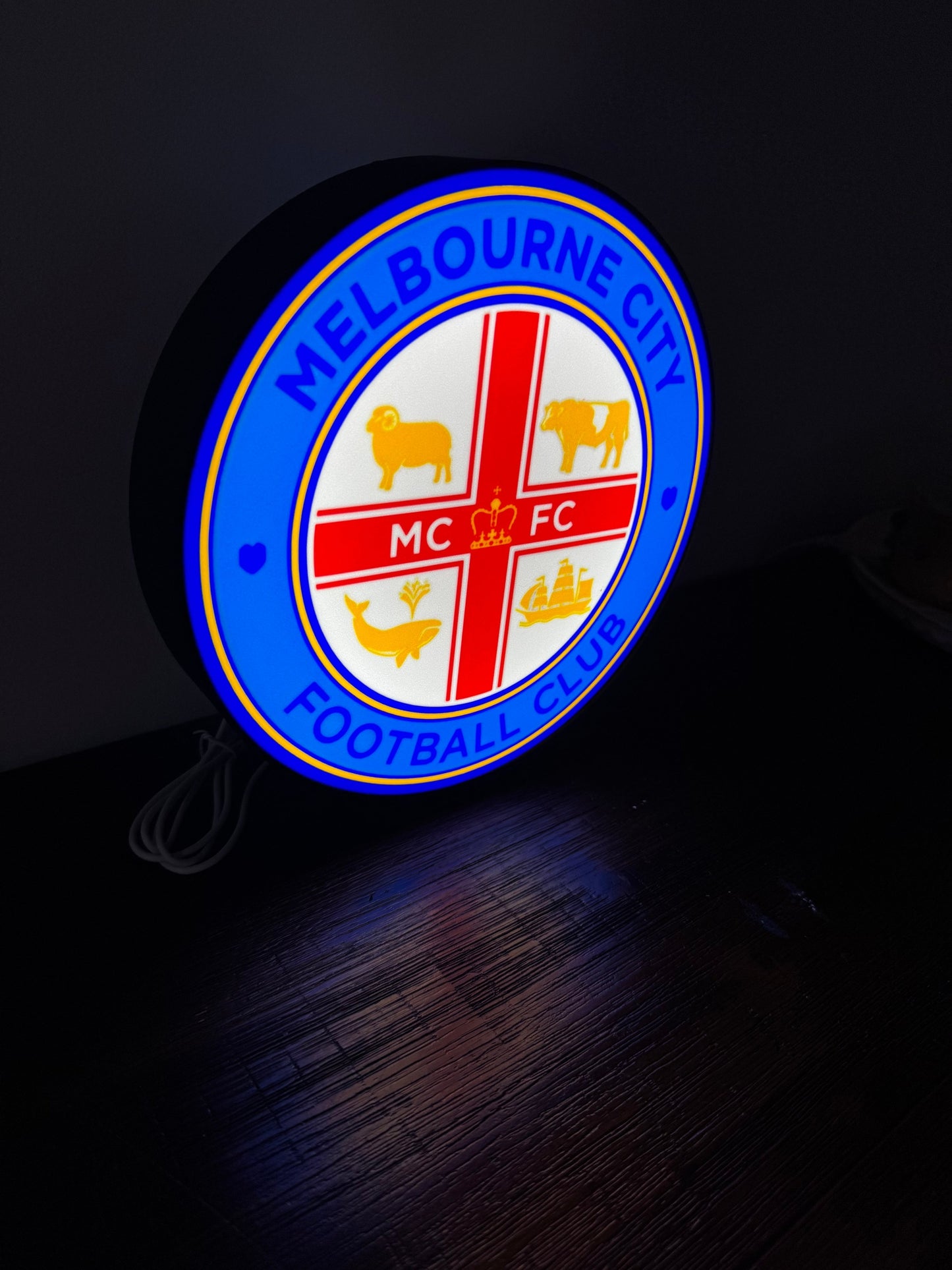 Melbourne City FC Emblem - LED Light Up Sign - USB Powered