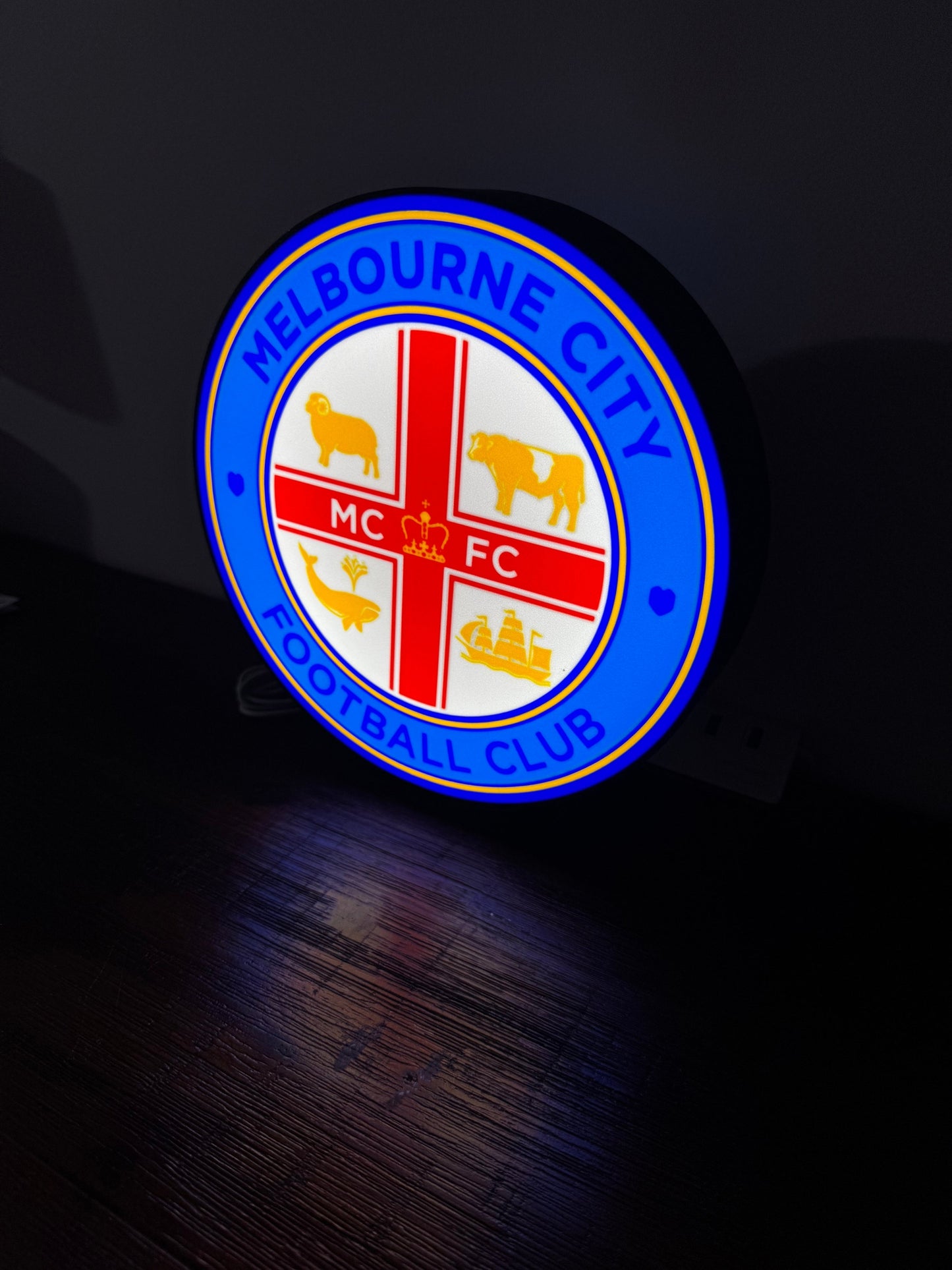 Melbourne City FC Emblem - LED Light Up Sign - USB Powered