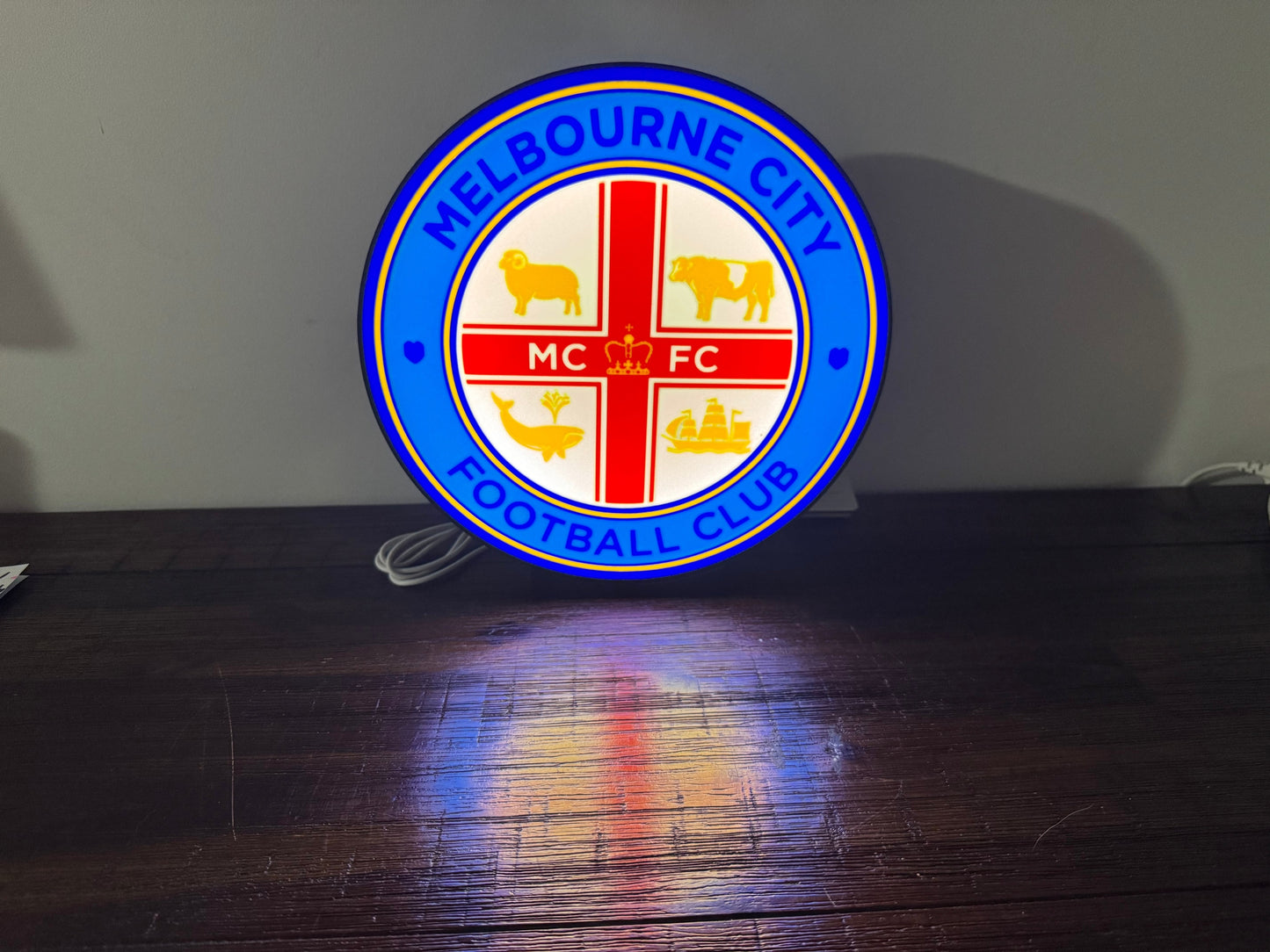 Melbourne City FC Emblem - LED Light Up Sign - USB Powered