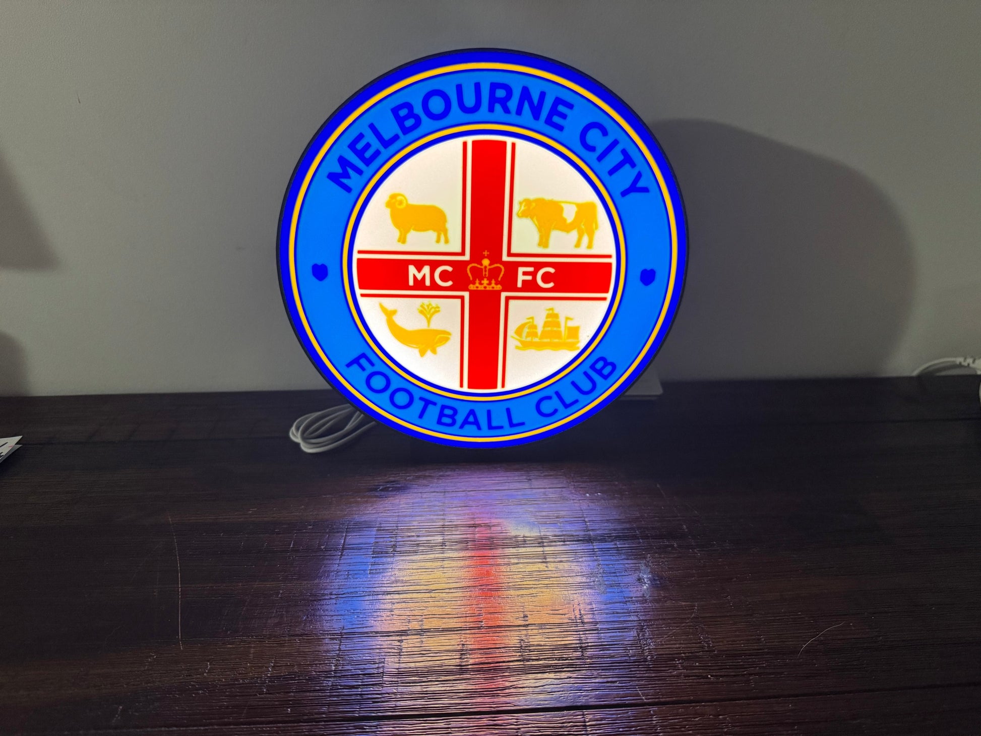 Melbourne City FC Emblem - LED Light Up Sign - USB Powered