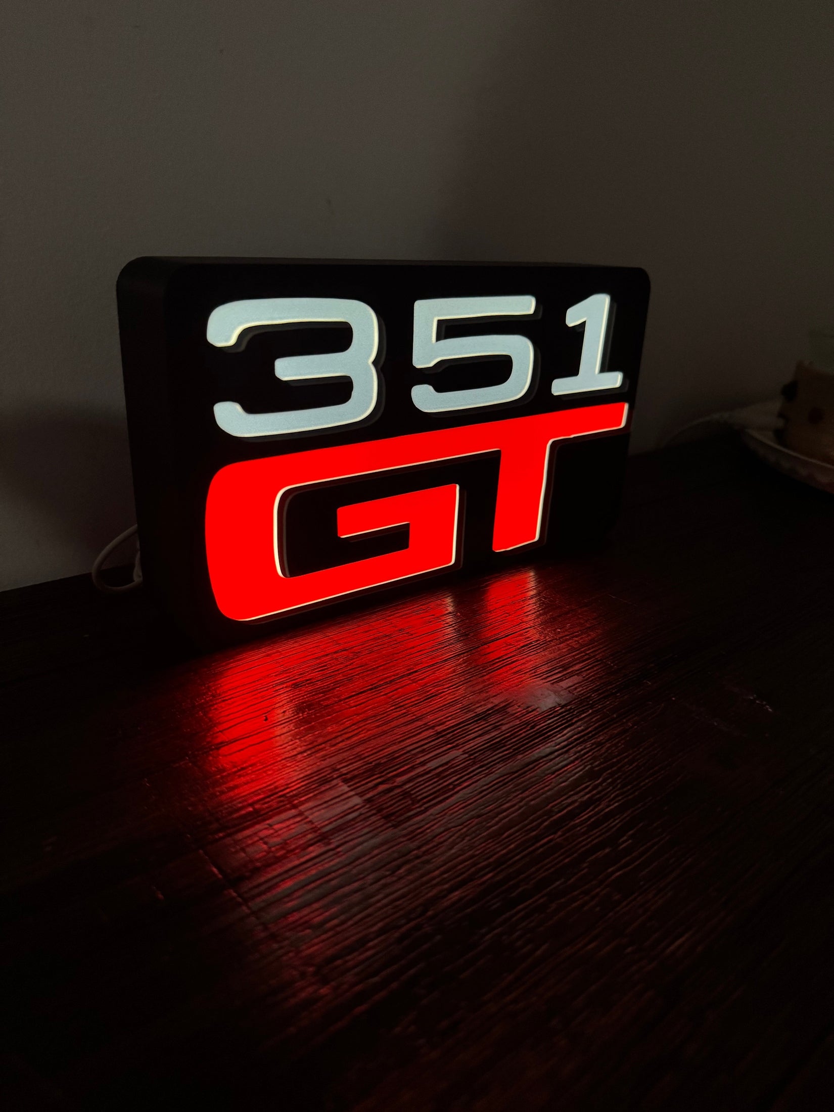 Ford 351GT Badge - LED Light Up Sign - USB Powered