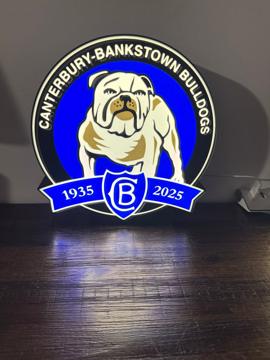 Canterbury-Bankstown Bulldogs Logo - LED Light Up Sign - USB Powered