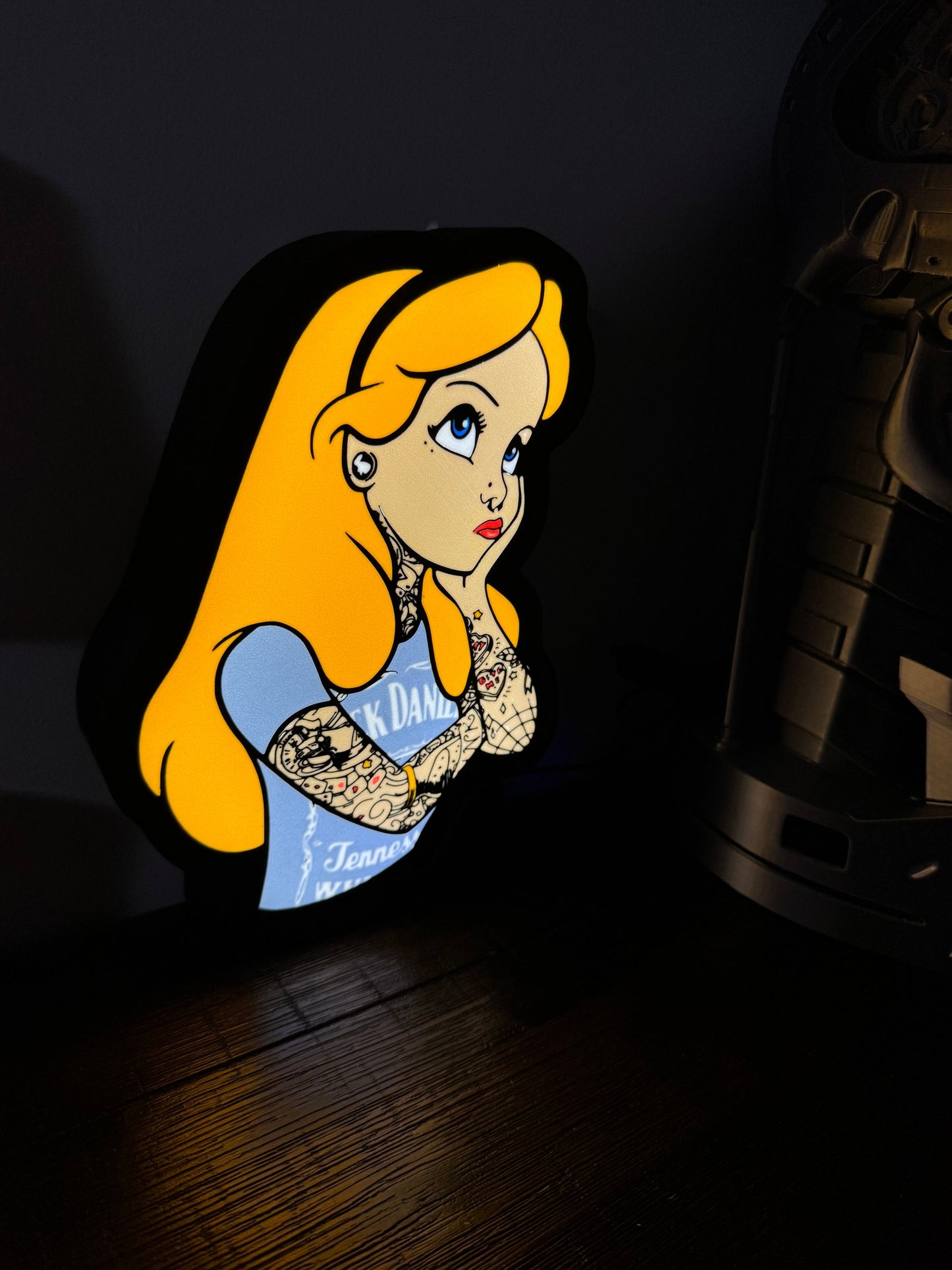 Alice in Wonderland - Lost in Wonderland - Jack Daniels - LED Light Up Sign - USB Powered