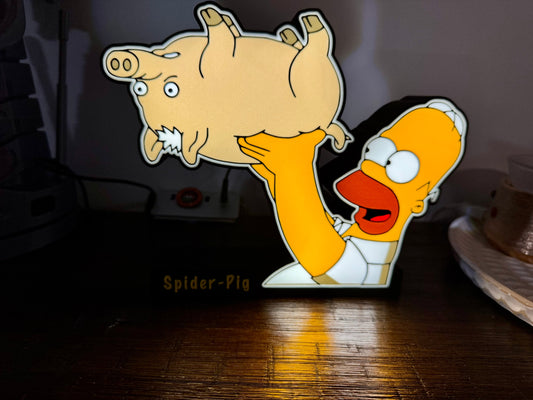 The Simpsons: Spider-Pig - LED Light Up Sign - USB Powered