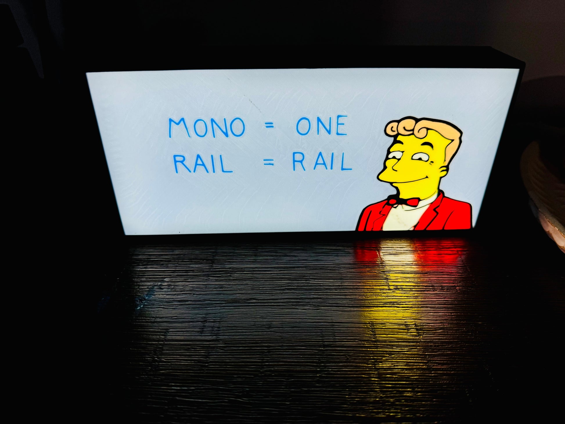 The Simpsons: Monorail Education - LED Light Up Sign - USB Powered