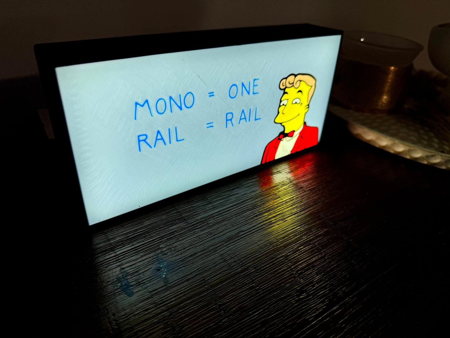 The Simpsons: Monorail Education - LED Light Up Sign - USB Powered