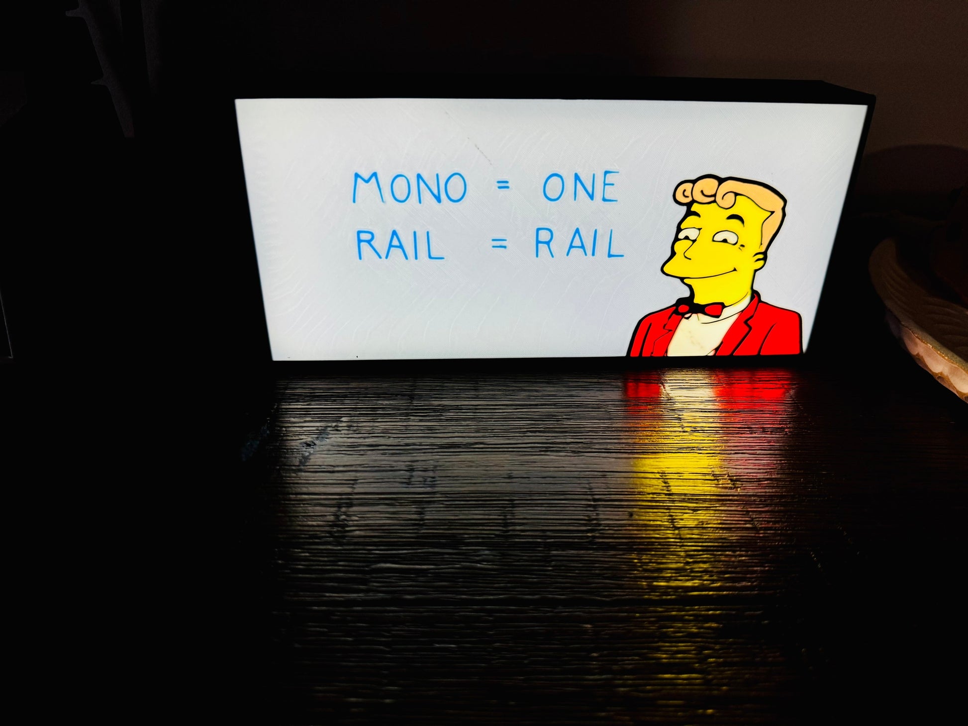 The Simpsons: Monorail Education - LED Light Up Sign - USB Powered