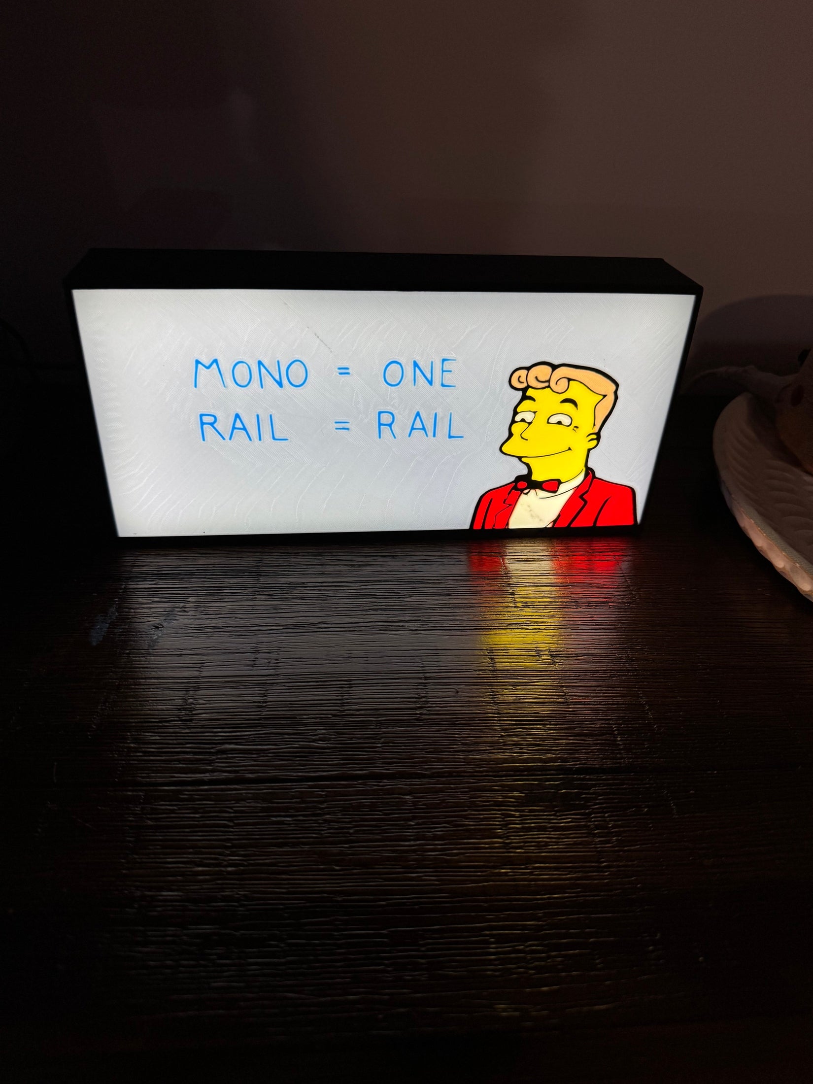 The Simpsons: Monorail Education - LED Light Up Sign - USB Powered