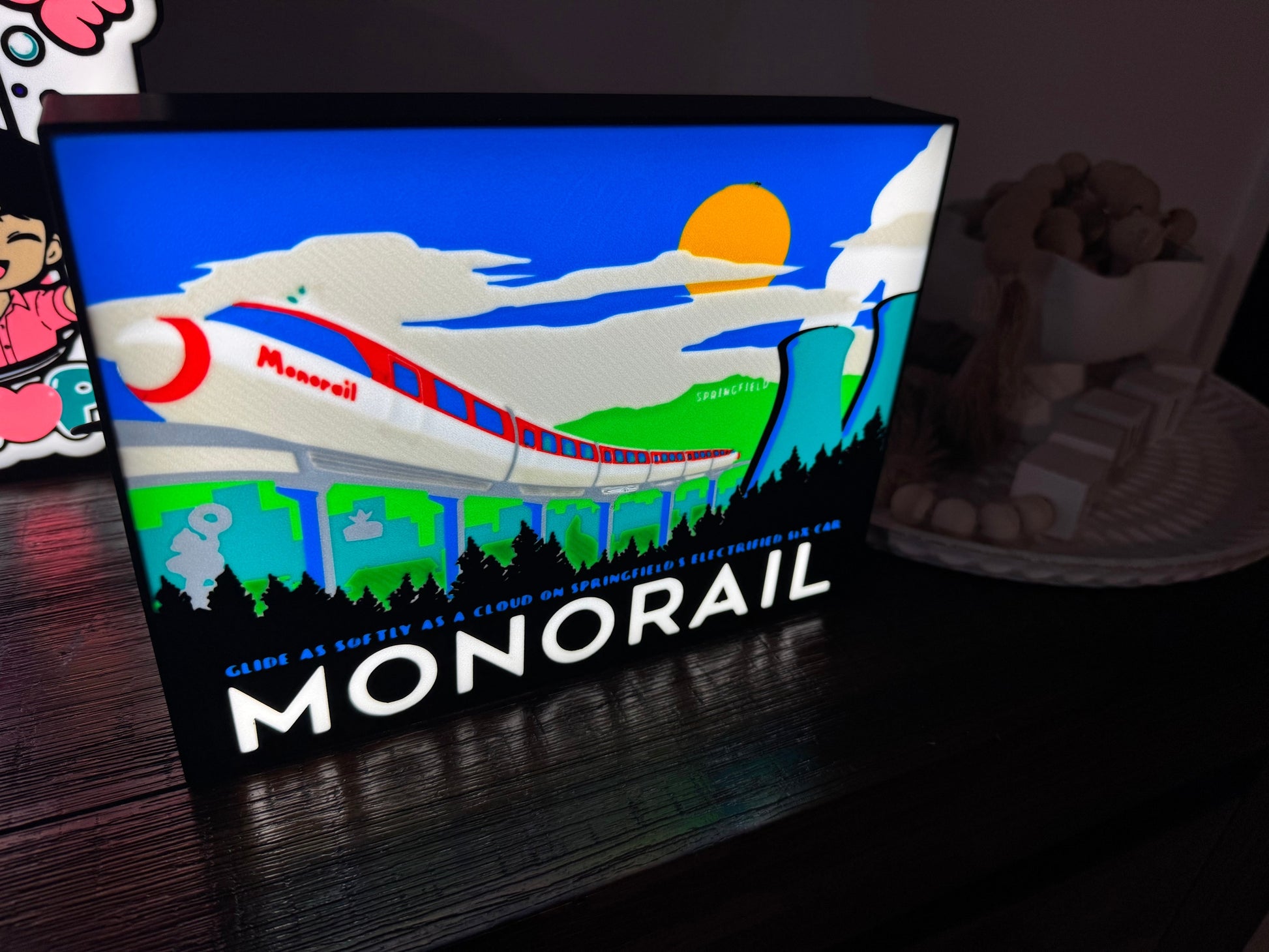 The Simpsons: Monorail Poster - LED Light Up Sign - USB Powered