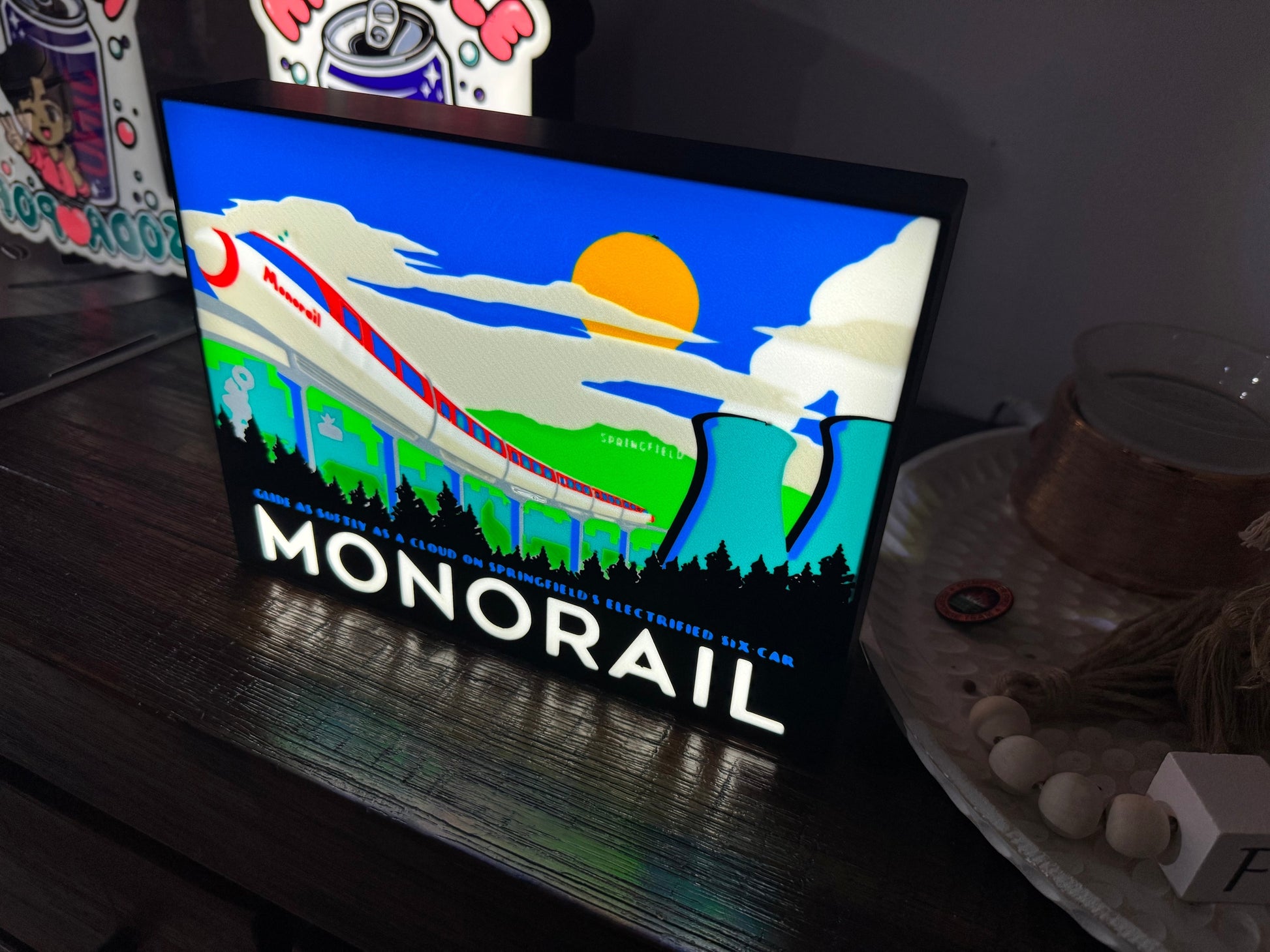 The Simpsons: Monorail Poster - LED Light Up Sign - USB Powered