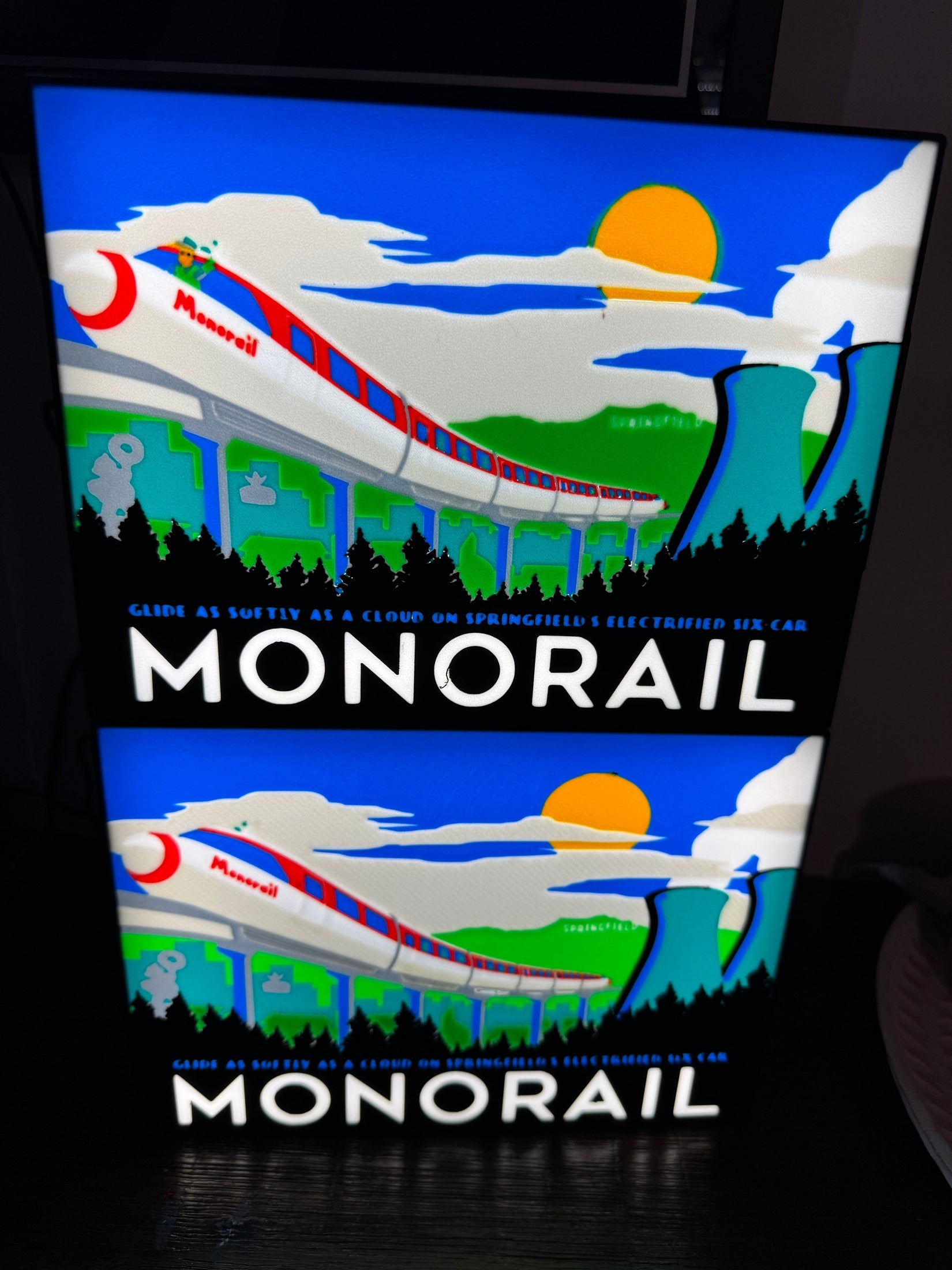 The Simpsons: Monorail Poster - LED Light Up Sign - USB Powered