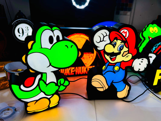 Mario - Bright Light Up Sign - USB Powered - Michael's 3D World