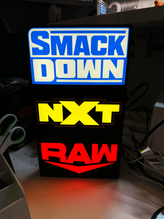 WWE RAW / NXT / Smack Down Light Up Signs - USB Powered - Michael's 3D World