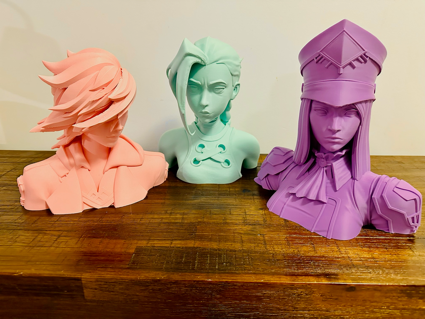 Arcane: Jinx, Vi, Isha & Caitlyn Bust Statues - 24cm Tall, Matte Finish