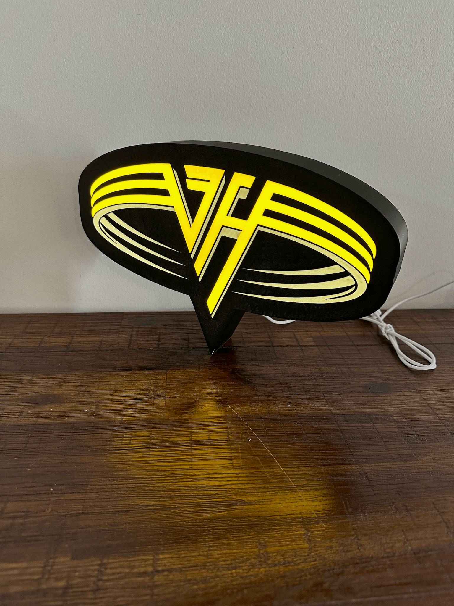 Van Halen - Rock Music Band - 1980's Logo - Night Light / Bright Light Up Wall Art