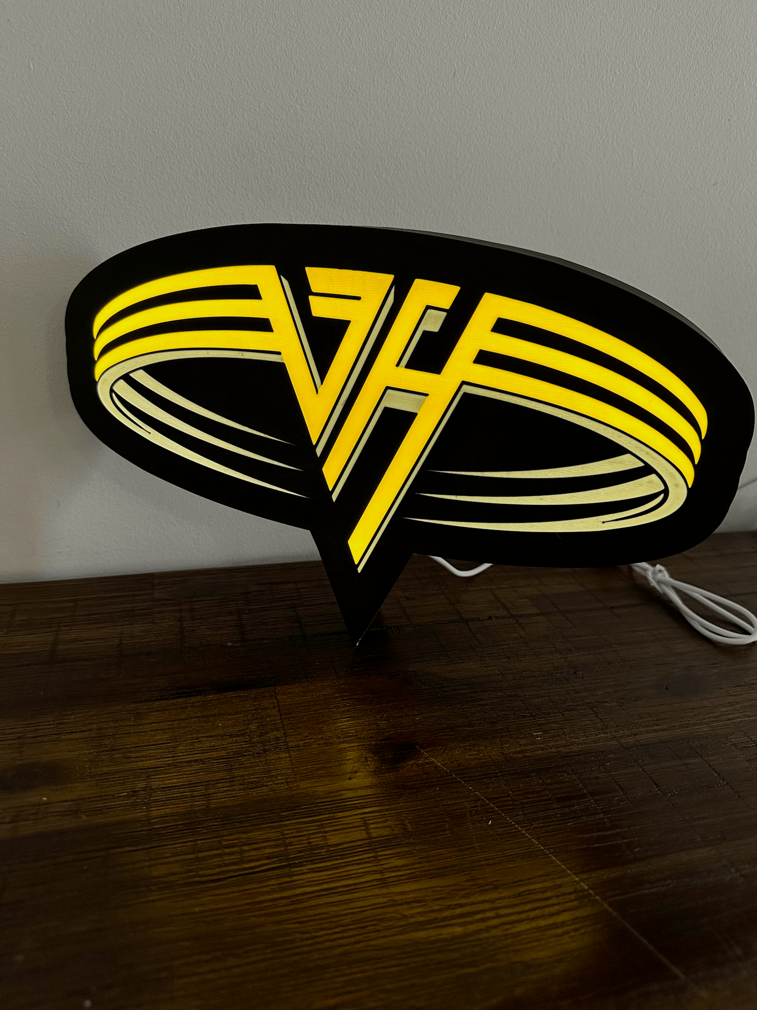 Van Halen - Rock Music Band - 1980's Logo - Night Light / Bright Light Up Wall Art