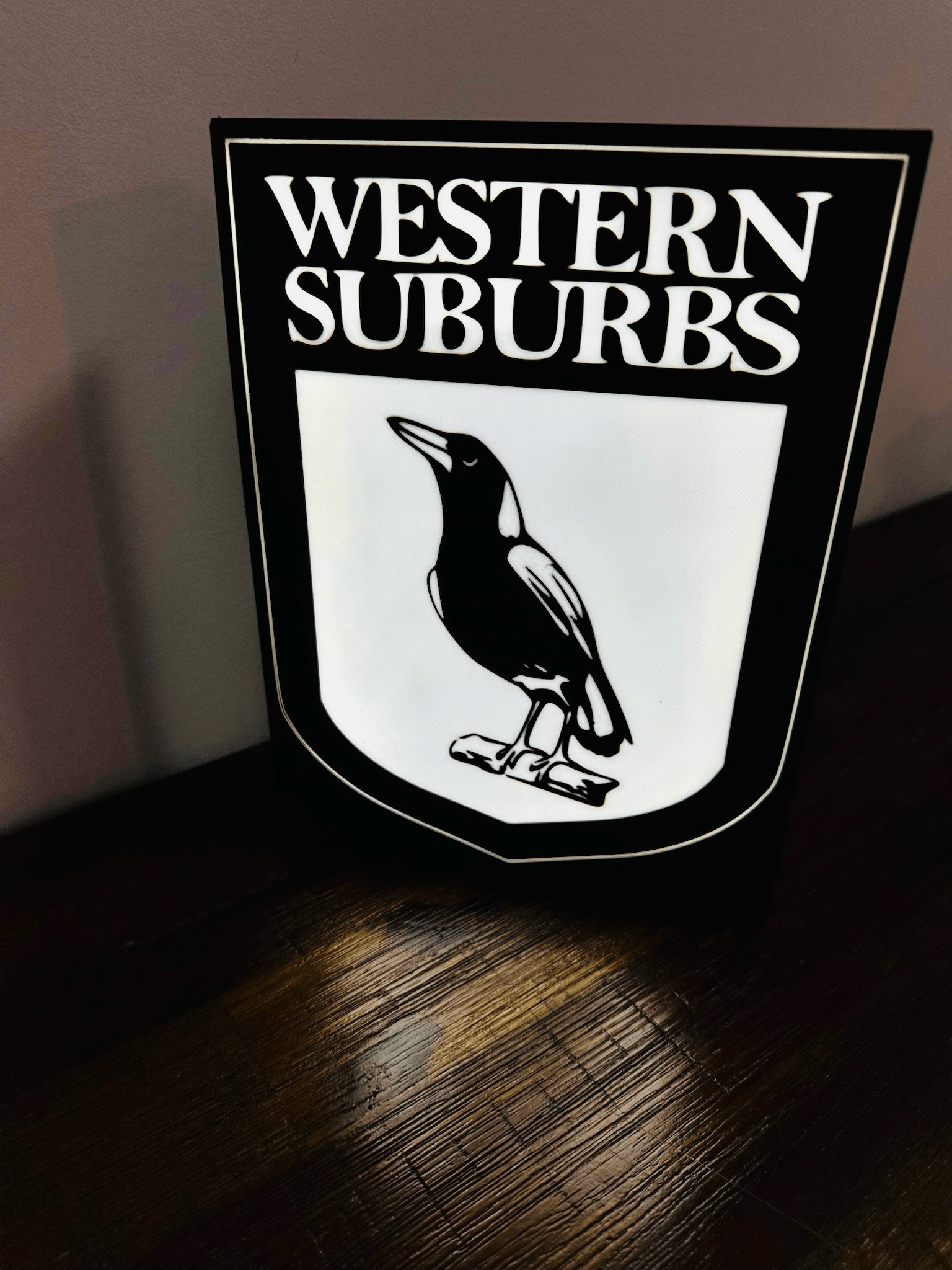 Western Suburbs Magpies - Team Logo - Light Box / Night Light