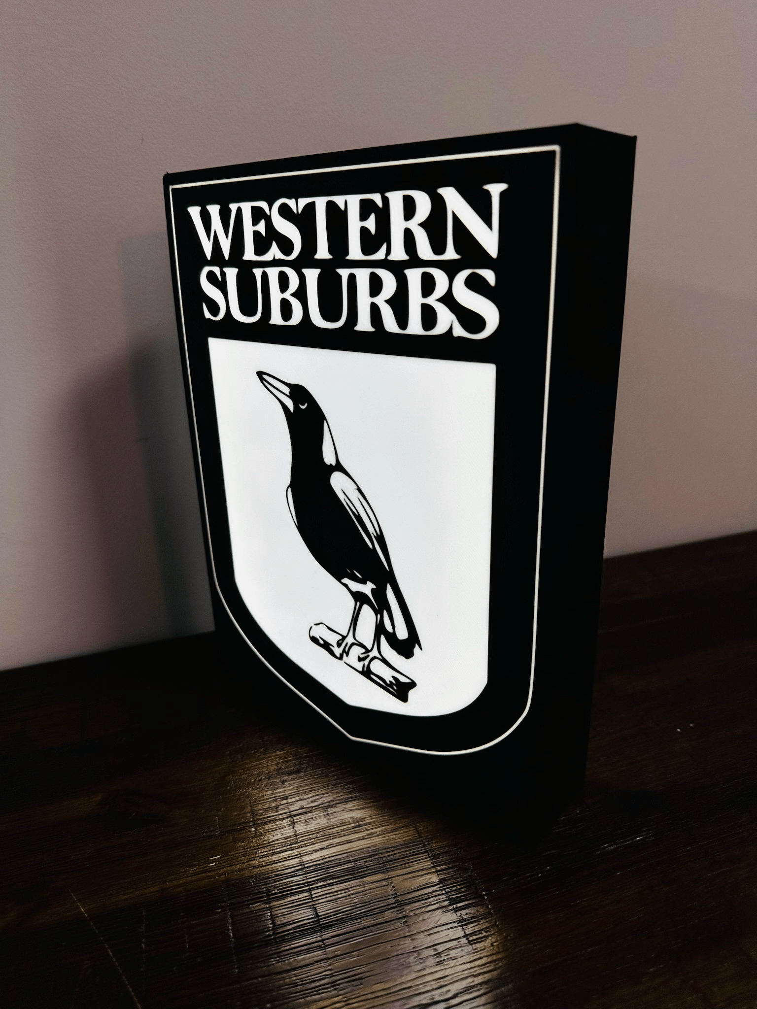 Western Suburbs Magpies - Team Logo - Light Box / Night Light