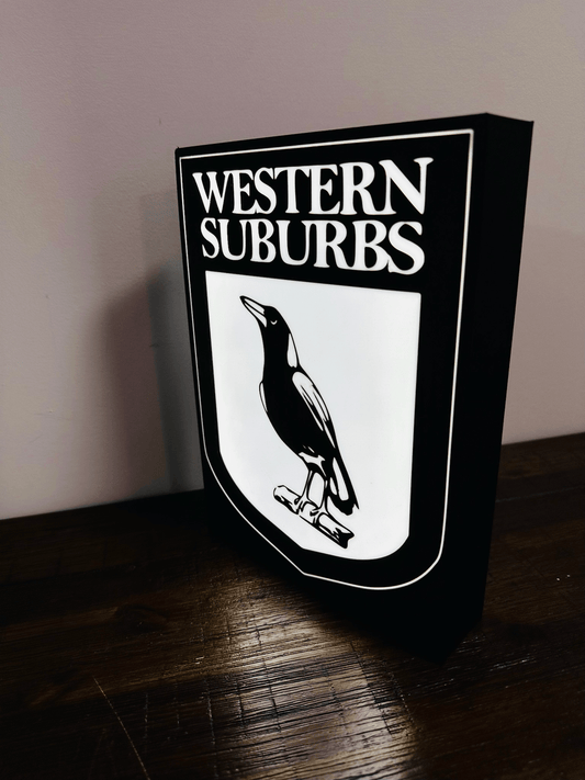 Western Suburbs Magpies - Team Logo - Light Box / Night Light