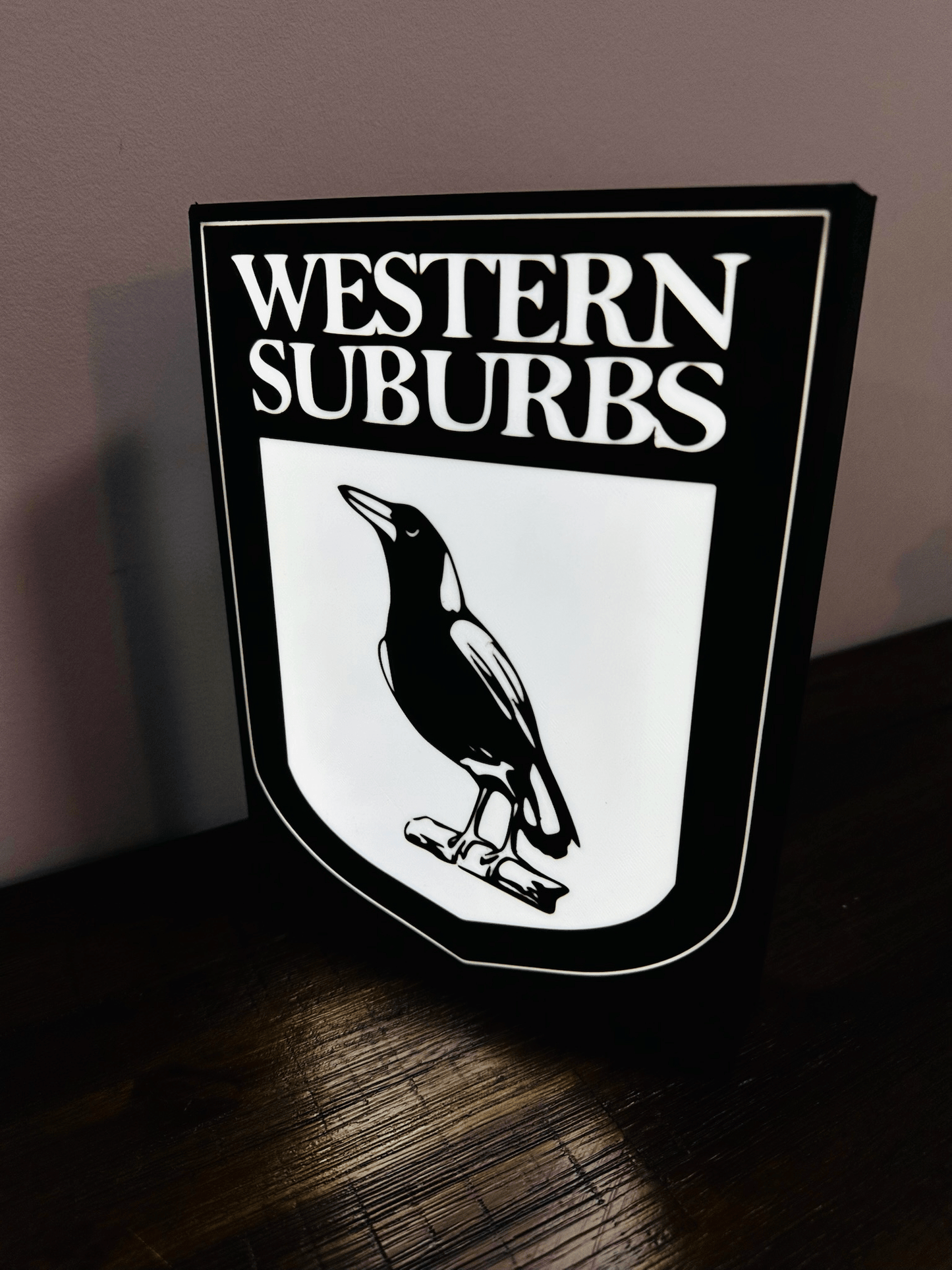 Western Suburbs Magpies - Team Logo - Light Box / Night Light