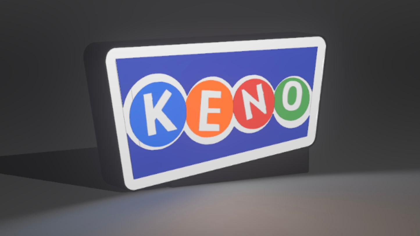 KENO Logo - LED Light up Wall Sign / Wall Art