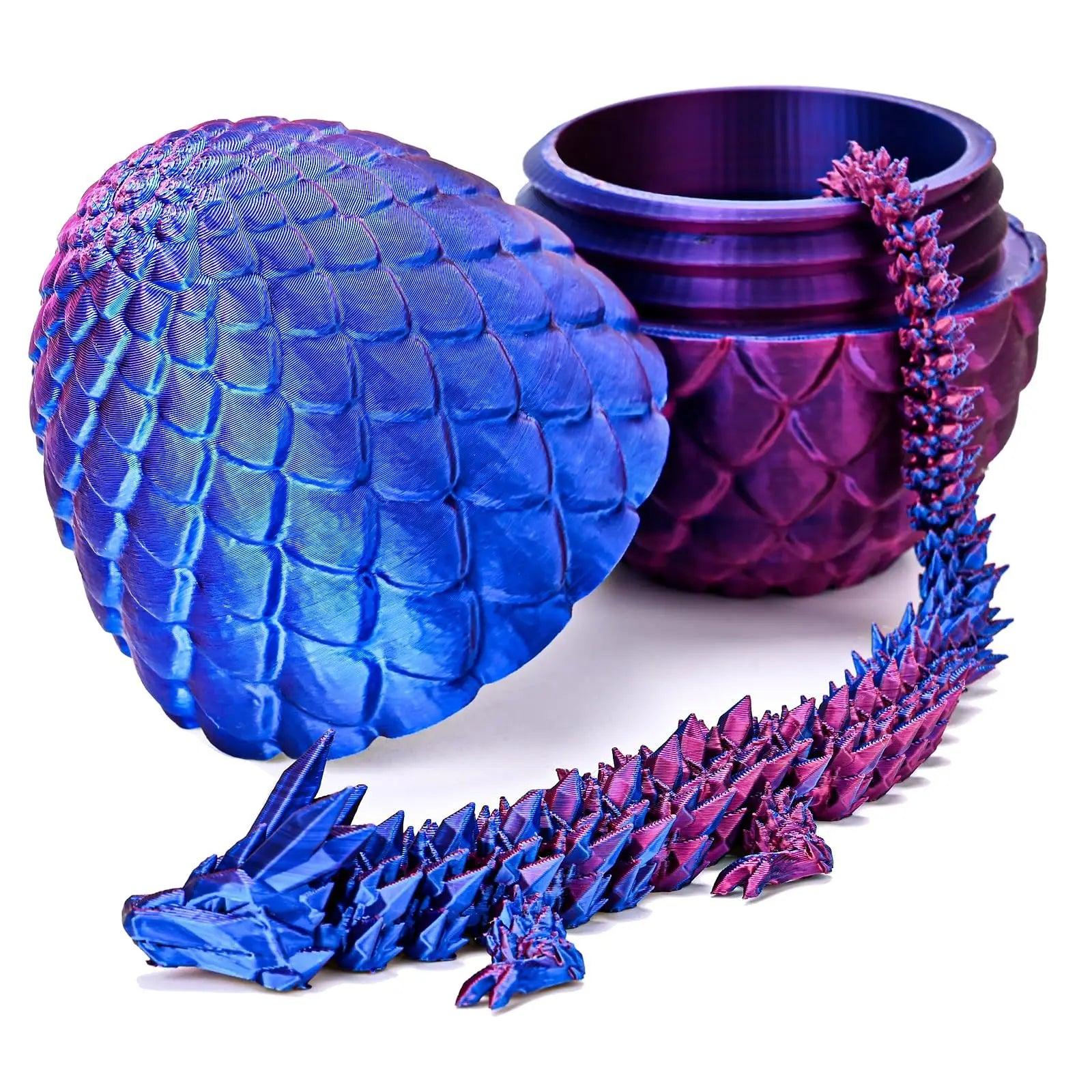 Magical Flexible Dragon, Inside it's own egg! Various colours available! - Michael's 3D World