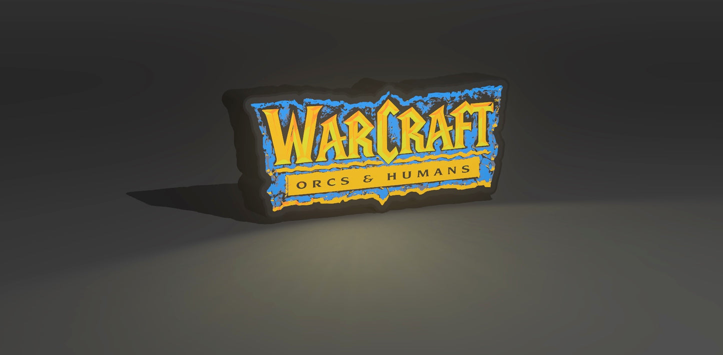 Warcraft 1: Orcs & Humans Original Game Logo LED Light up sign / wall art